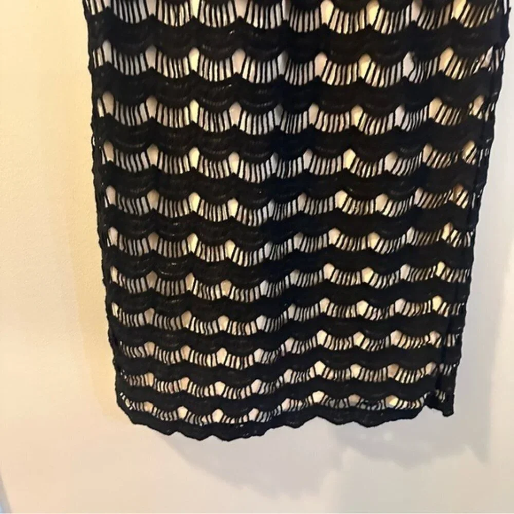Kate Spade Women's 2 Dress Virginia Black Scalloped Lace Shift Short Sleeve